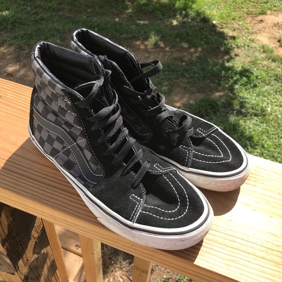 Vans Shoes - Vans Sk8-Hi Black Pewter Checkerboard Sneakers